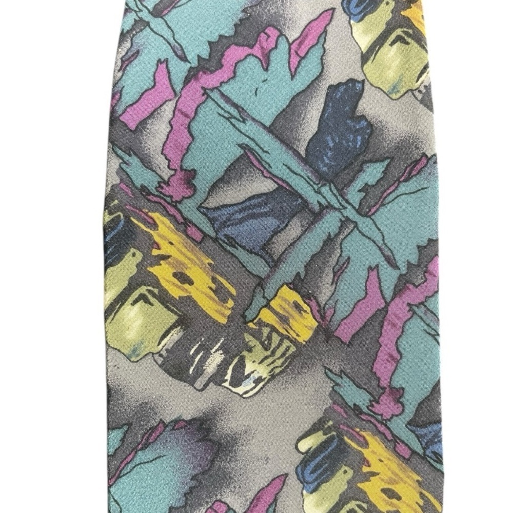 J. Garcia Multicolor Silk Y2K Vintage Tie - Picture 4 of 6